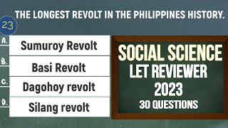 LET SOCIAL SCIENCE MAJOR LET 2023 REVIEWER ACTUAL QUESTIONS [upl. by Yovonnda]