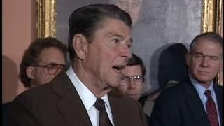 President Reagans Remarks at Ceremony for Immigration Reform and Control Act November 6 1986 [upl. by Ramses]