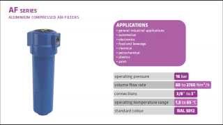 AF series  ALUMINIUM COMPRESSED AIR FILTERS by OMEGA AIR [upl. by Shepard]