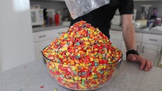 MASSIVE Bowl of Fruity Pebbles Challenge [upl. by Nosnor570]