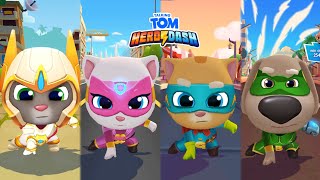 Talking Tom Hero Dash  New Super Ultra Heroes  Android Gameplay  Tom vs Angela vs Ginger vs Ben [upl. by Yeo949]