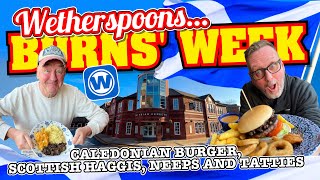 Wetherspoons Burns Week CALEDONIAN BURGER SCOTTISH HAGGIS NEEPS AND TATTIES Review [upl. by Ela]