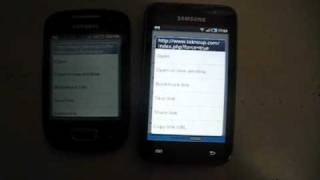 Samsng Galaxy Mini vs Samsung Galaxy S Browser Fighting [upl. by Danna]