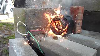 compressor stator shorting outarcing and catches fire [upl. by Leryt598]