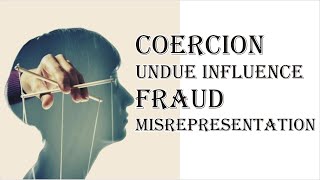 Coercion Undue Influence Fraud Misrepresentation  Indian Contract Act 1872  Law Guru [upl. by Manoff]