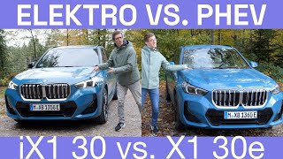 Schlagabtausch BMW iX1 xDrive30 gegen BMW X1 xDrive30e Vergleich  Autophorie [upl. by Brittne]