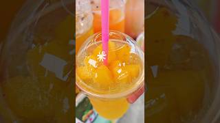 Pineapple Juice with Pineapple meat Thai Street Drink shorts streetfood sweet [upl. by Karlis]