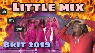 LITTLE MIX quotWOMAN LIKE MEquot LIVE PERFORMANCE AT BRITS 2019 REACTION [upl. by Nylak]