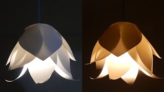 DIY flower lamp  learn how to make a paper flower lampshade for a pendant light  EzyCraft [upl. by Ydospahr]