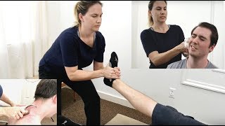 FULL BODY TREATMENT  Sprained Ankle EAR Adjustment Chiropractic INJURED IN PARADISE [upl. by Yentirb]