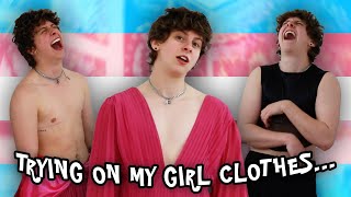 TRANS GUY TRIES ON OLD GIRL CLOTHES  NOAHFINNCE [upl. by Nayb]