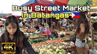 Busy Street Market in the City of Tanauan Batangas Philippines  Tito Jonz TV Walking tour [upl. by Brunhild]