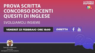 Prova scritta concorso docenti quesiti di inglese svolgiamoli insieme La lezione del prof Marenco [upl. by Ahsotan336]