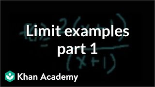 Limit examples part 1  Limits  Differential Calculus  Khan Academy [upl. by Kisor]