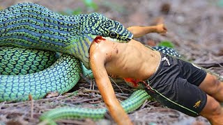 ANACONDA ATTACKS fishing boy in water  Ataque de anaconda  fun made movie part 45 [upl. by Nevada]