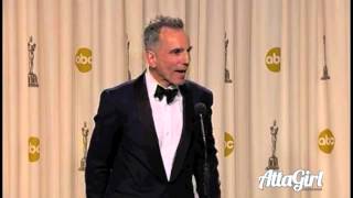 Daniel Day Lewis Backstage on Lincoln Set talks Win for Oscars 2013 [upl. by Auvil12]