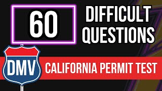 California DMV Permit Practice Test 2024 Real Written Exam 60 Difficult Questions [upl. by Artemla]