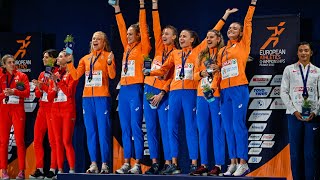 4x400 meter vrouwen vieren Europese titel [upl. by Nedrud]