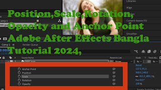 Position Scale Rotation Opacity and Anchor Point Adobe After Effects Bangla Tutorial 2024 [upl. by Antoni638]