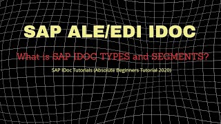 SAP EDI IDOC TYPES IDOC SEGMENTS Step by Step GuidePart 1 [upl. by Tova549]