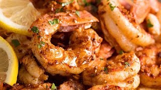 CRISPY Grilled Shrimp Prawns with Lemon Garlic Butter Sauce [upl. by Gally]