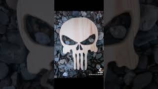 Punisher dekoracja logo woodworking drewno art handmade woodedesign diy wood cytaty prezent [upl. by Filmore]