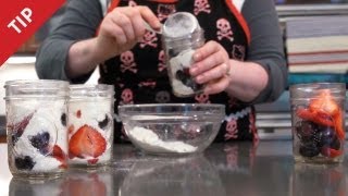 How to Bake Cakes in a Jar  CHOW Tip [upl. by Ehcrop]