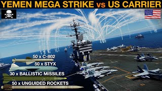 IMPROVED Yemen Houthi Missile Strike On US Carrier Group In Gulf Of Aden WarGames 187  DCS [upl. by Attenoj]