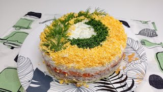 Салат Мимоза Мимоза салаты Қазақша рецепт Mimosa salad [upl. by Aerdnaz]