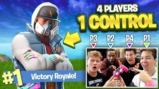 4 PEOPLE 1 CONTROLLER CHALLENGE IN FORTNITE W JESSER CASH amp JIEDEL [upl. by Yursa356]