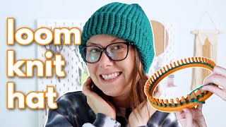 Loom Knit Hat EASY Beginner Tutorial [upl. by Droc874]