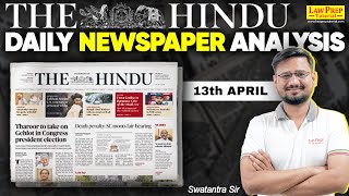 The Hindu Analysis  13 April 2024  The Hindu Analysis for CLAT 2025  Current Affairs Today [upl. by Ondrea]