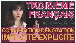 Connotation dénotation implicite explicite  Francais 3e  Les Bons Profs [upl. by Ulick552]