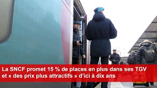 La SNCF promet 15  de places en plus dans ses TGV et « des prix plus attractifs » d’ici à dix ans [upl. by Arrej272]