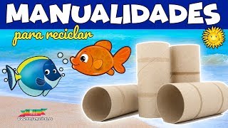 MANUALIDADES RECICLAJE Peces fáciles  reciclado creativo  DIY [upl. by Negris]