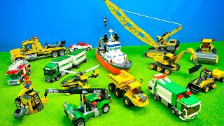 Spielzeugautos für Kinder Bagger Laster Kran amp Abschleppauto Dumper Müllauto Küstenwache Lego [upl. by Rehpitsirhc]