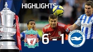 Liverpool 61 Brighton  Official Highlights and Goals  FA Cup 5th Round 190212 [upl. by Airdnahs42]