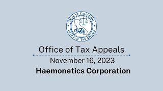 Office of Tax Appeals November 16 2023 [upl. by Mattias]