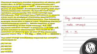 The total charge coulombs required for complete electrolysis is [upl. by Charbonnier]