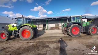 Claas AXION 810 VS FENDT 920 TMS VARIO [upl. by Kiefer486]