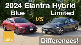 2024 Hyundai Elantra Hybrid Blue vs Limited  Side by Side Trim Comparison [upl. by Gratiana]