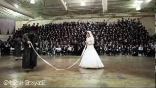 Bobov Rebbe Shlita dancing Mitzva Tantz at Wedding [upl. by Yatnoed]