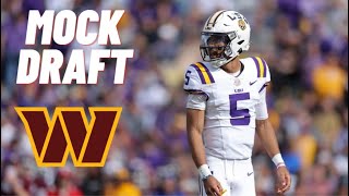 Washington Commanders 2024 Mock Draft Jayden Daniels Or Drake Maye [upl. by Okimuy]