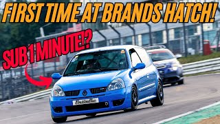 BRANDS HATCH TRACK DAY CAN WE GO SUB 1 MINUTE IN A CLIO [upl. by Yoc]