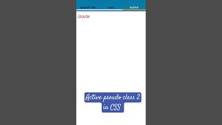 Active pseudo class 2 in CSS [upl. by Glori48]