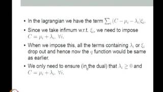 Mod09 Lec32 SVM formulation with slack variables nonlinear SVM classifiers [upl. by Dang444]