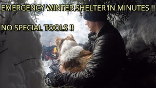 EMERGENCY WINTER SHELTER IN MINUTES  NO SPECIAL TOOLS REQUIRED [upl. by Adnam]