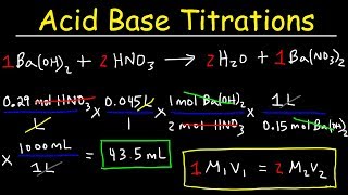 Acid Base Titration Problems Basic Introduction Calculations Examples Solution Stoichiometry [upl. by Enorej]