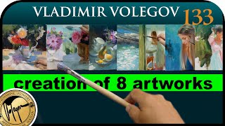 Creation of 8 oil paintings 30x30 cm by Volegov [upl. by Everick]