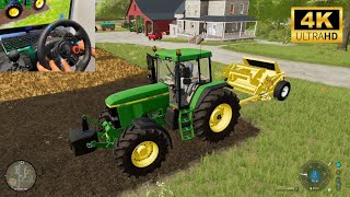 Farming Simulator 22  Episode 3  Selling canola Plowing and Stone picking  Logitech G29 [upl. by Enaid342]